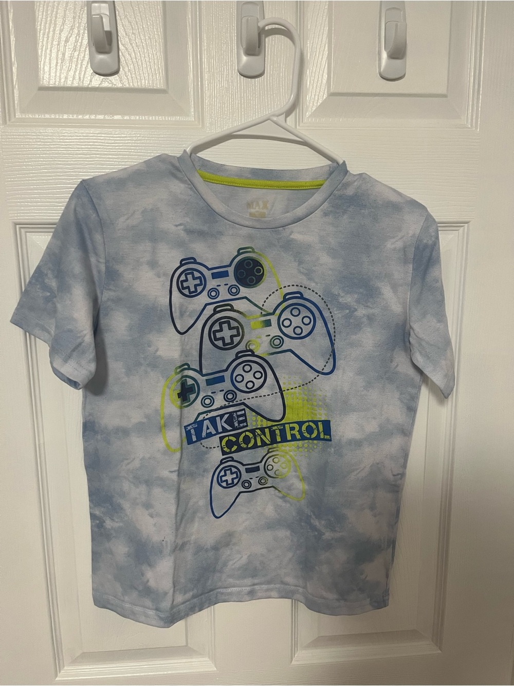 Kids Blue Tie-Dye 'Take Control' Graphic Tee Size 12-14